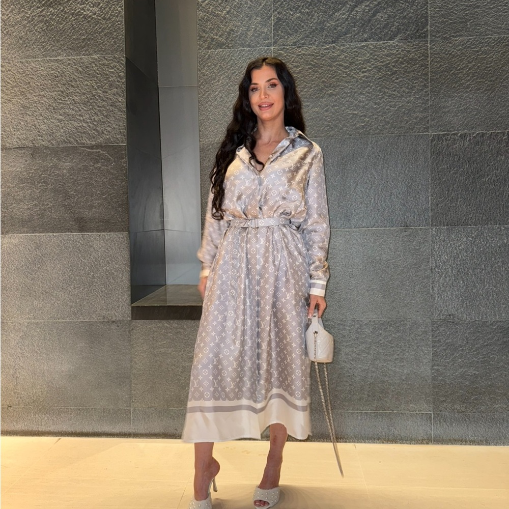 Louis Vuitton Shirt Dress Silver